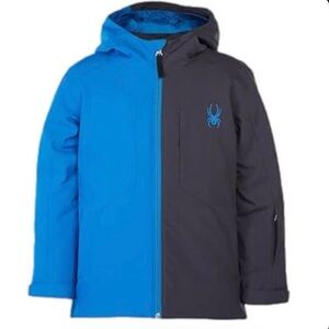 Spyder Kids Youth S (8) Ebony
Waterproof Chief Hooded Snow Ski Jacket Blue Grey